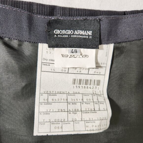 GIORGIO ARMANI Milano- Borgonuovo 21 Charcoal Pencil Midi Skirt Size EU 48 USA14 - Picture 13 of 16